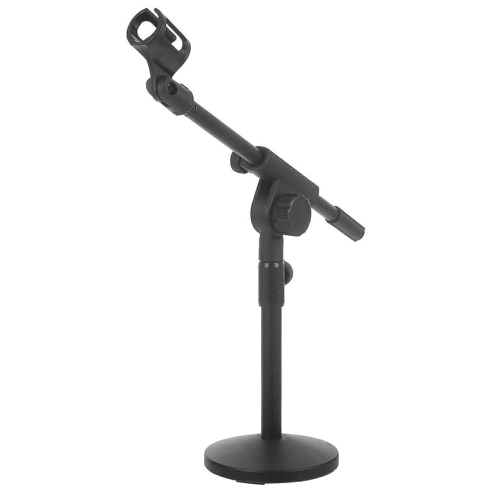 Desktop Microphone Stand Tabletop Mic Stand With Adjustable Arm and Round Base