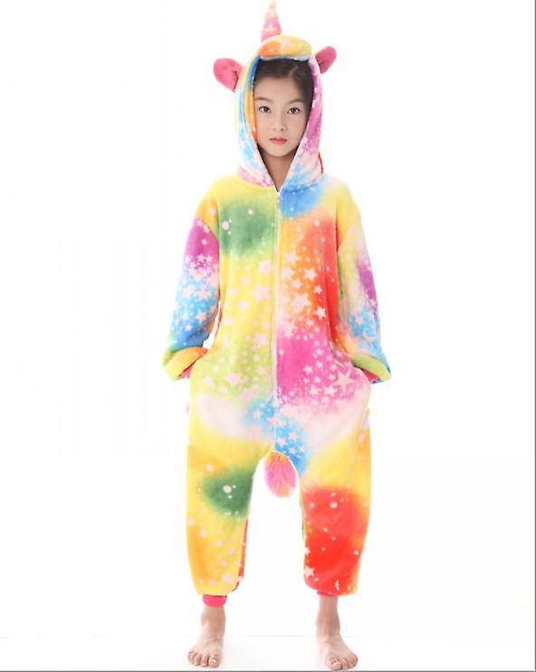 Unicorn Pajamas Romper's One-piece Pajamas Cartoon Animal Colorful Star Pegasus