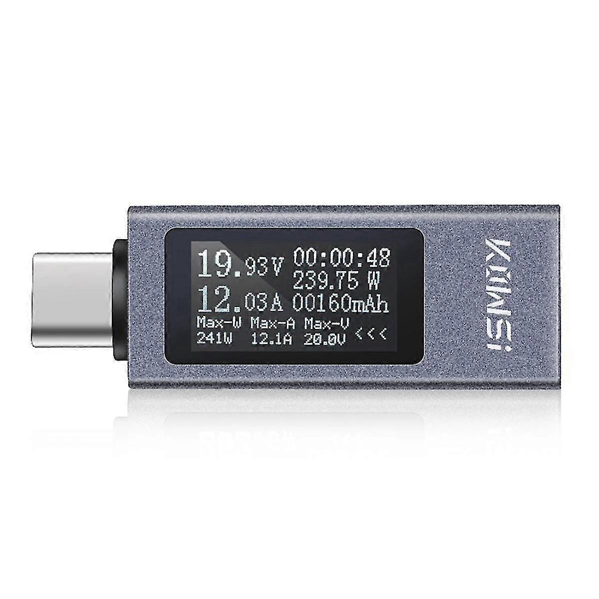 Type-c Multi-function Digital Display Ammeter Power Meter Dc 4-30v 12a Voltmeter Ammeter Capacity Tester Kws-2301c