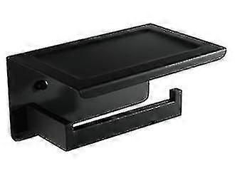 Bathroom hardware set black stainless steel paper rack shelf