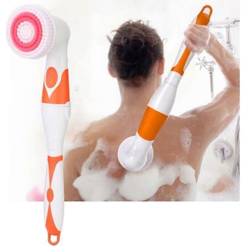 4 in 1 Electric Bath Brush Exfoliating Body Cleanser Shower Massage Brush Orange