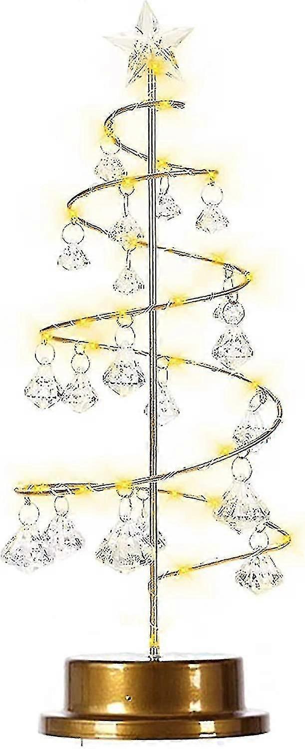 Crystal Christmas Tree Table Lamp Iron Art Spiral Decoration Display Stand