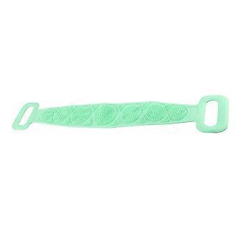 Silicone Back Scrubber Double Sided Bath Shower Exfoliating Back Cleaning Belt Strap for Men WomenGreen