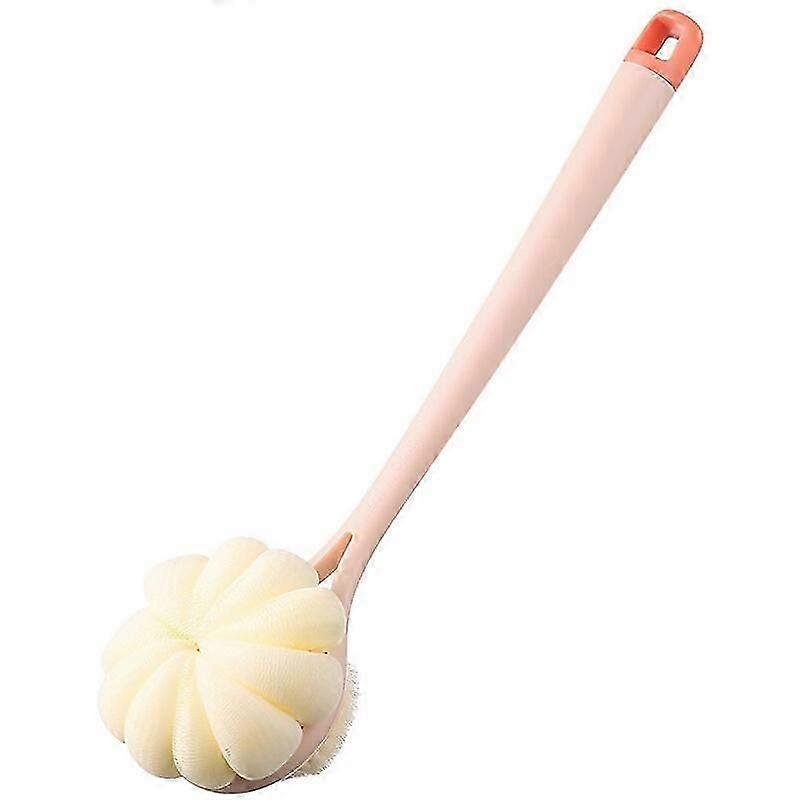 Back Body Brush with Bristles - Frosted Bath Sponge with Long Handle for Exfoliation, Shower Massage, Wet or Dry Use for All