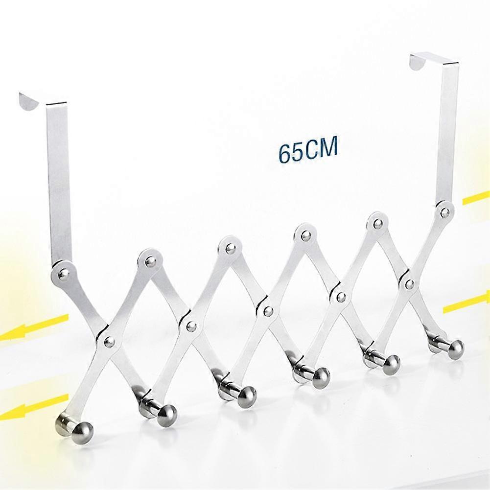 Door Hook 12-56cm Length Adjustable Black Expandable Foldable
