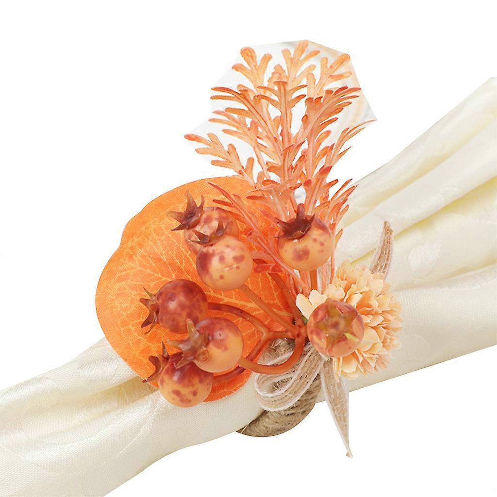 Fall Pumpkin Napkin Ring Holder Thanksgiving Napkin Rings for Dinning Table Setting Weddings Dinner Parties