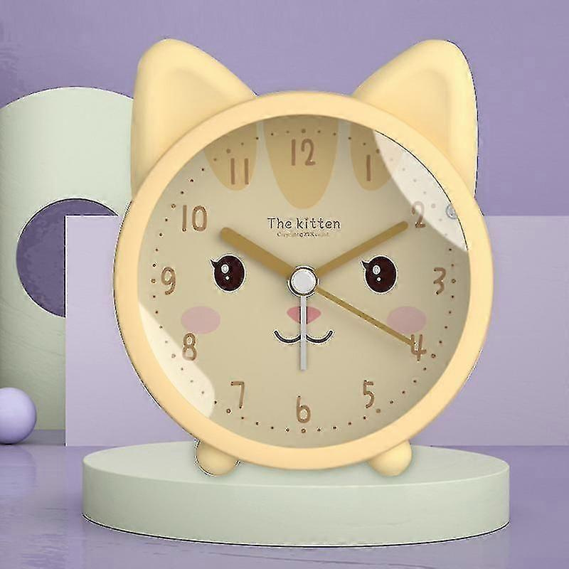 Kids Cute Cat Printed Alarm Clock Digital Clock With Night Light
