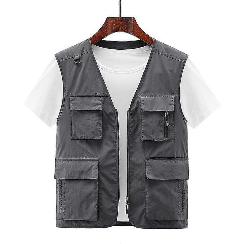 Men's Summer Fishing Vest with Multiple Pockets Outdoor Leisure Mountaineering Photography Shoulder Jacket