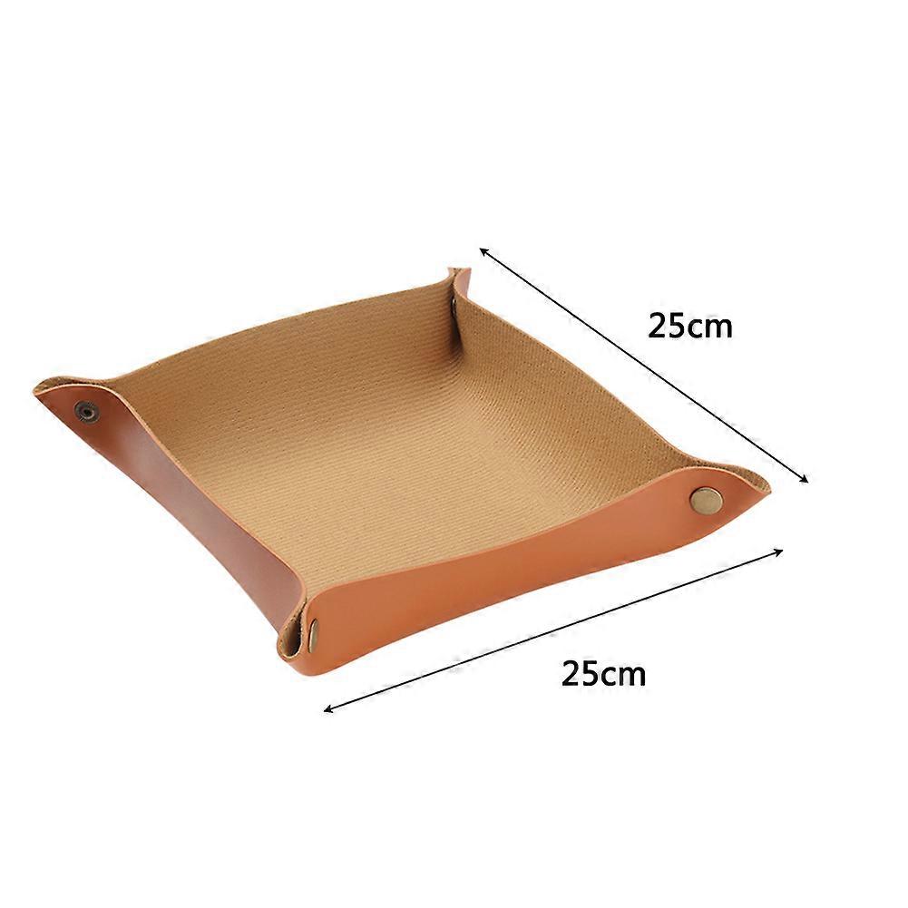PU Leather Desk Storage Box Key Plate Hall Tray Cosmetics Jewelry Lipstick Cosmetics Jewelry Porch Various Organizers