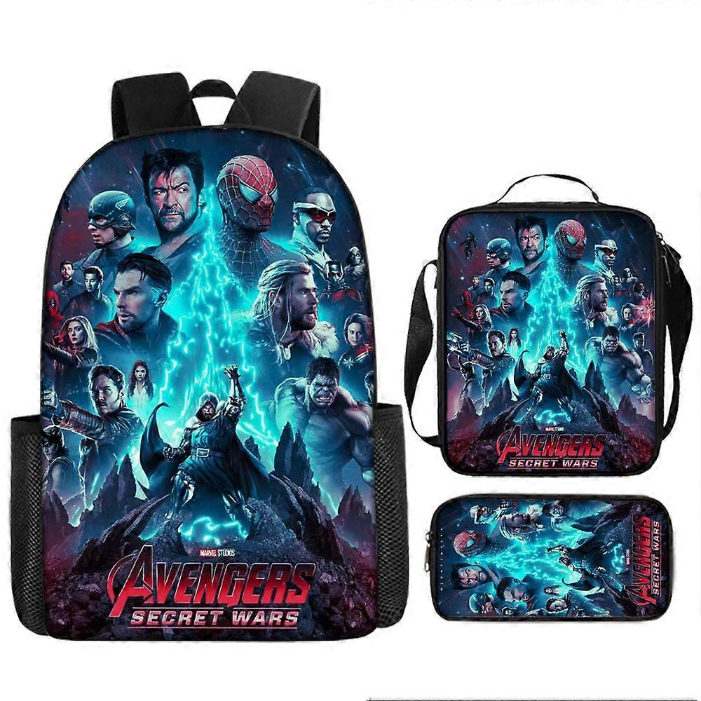 3개입 남아용 책가방 어벤져스 아이언맨 캡틴 아메리카 대용량 백팩