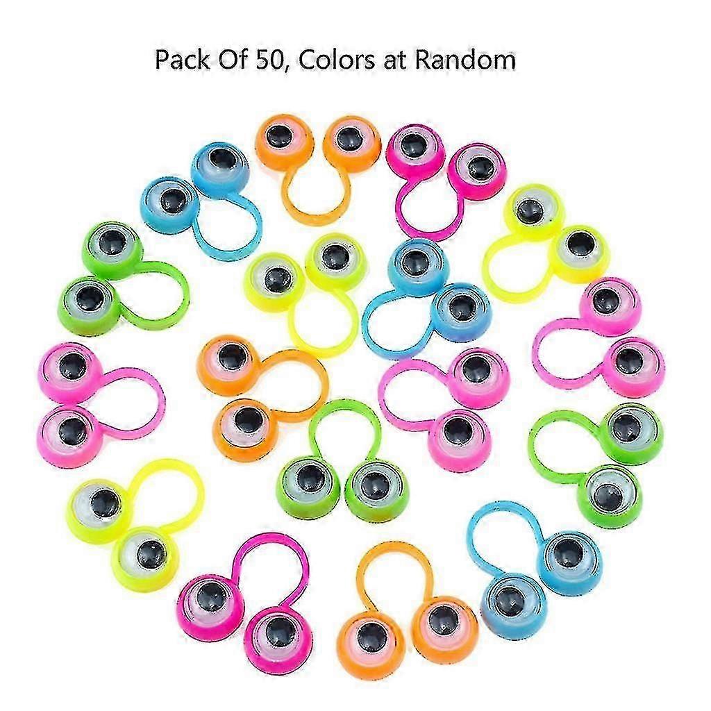 50x العين الإصبع الدمى Googly خواتم العين حزب لصالح هدية للأطفال خواتم المفاصل - جيد