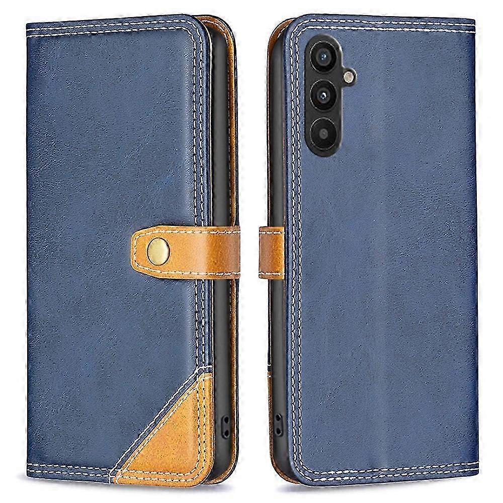 unbrand BINFEN COLOR compatible Samsung Galaxy A34 5G Leather Case Color Splicing Phone Stand Cover