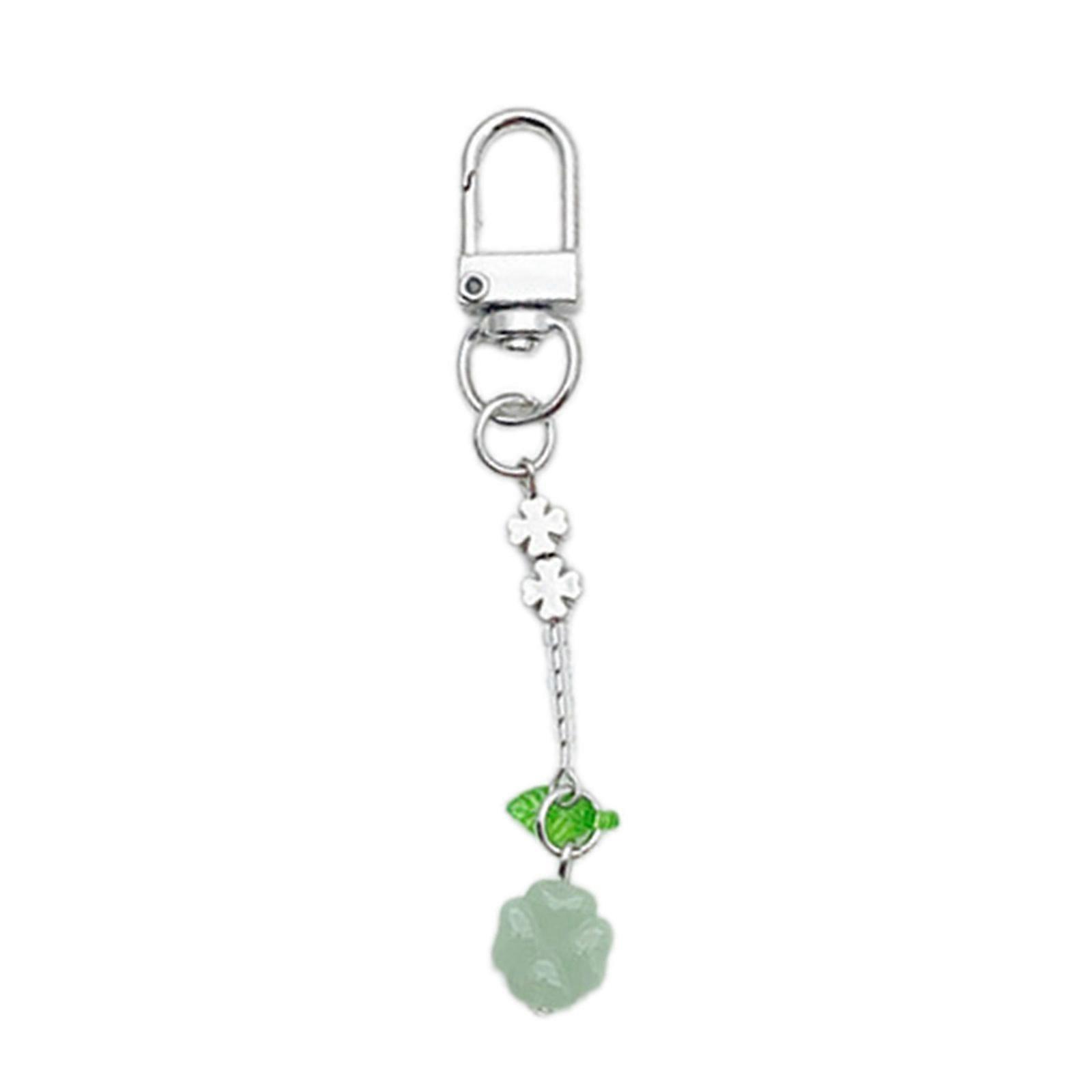 Small Four Leaves Grass Phone Charm Straps Car Key Hangings Pendants Fashion Bag Decoration Lanyard Purse Accessories