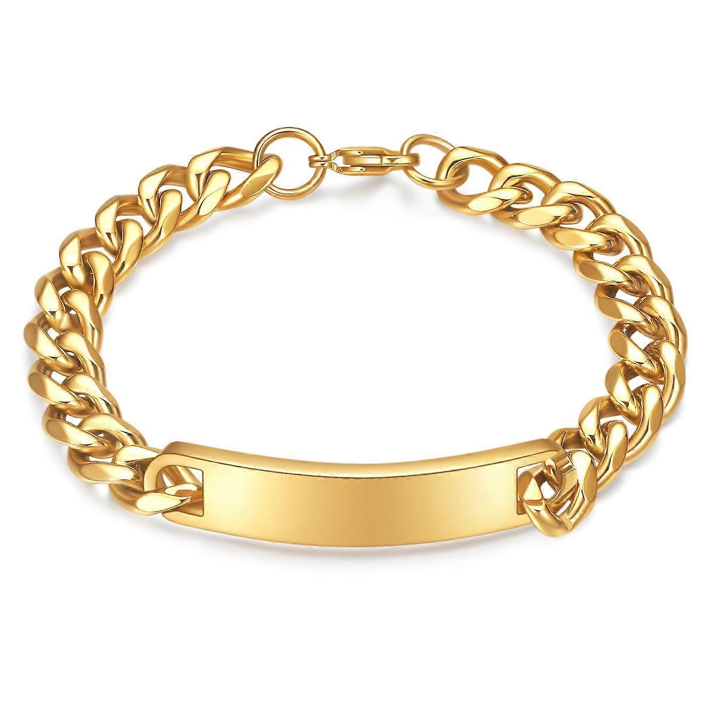Simple Personality Titanium Steel Strip Cuban Link Chain Trendy Men's Bracelet