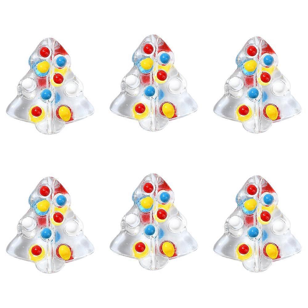 Craft Beads 6Pcs Handmade Bumpy Glass Beads Strands Hand Drawn Beads