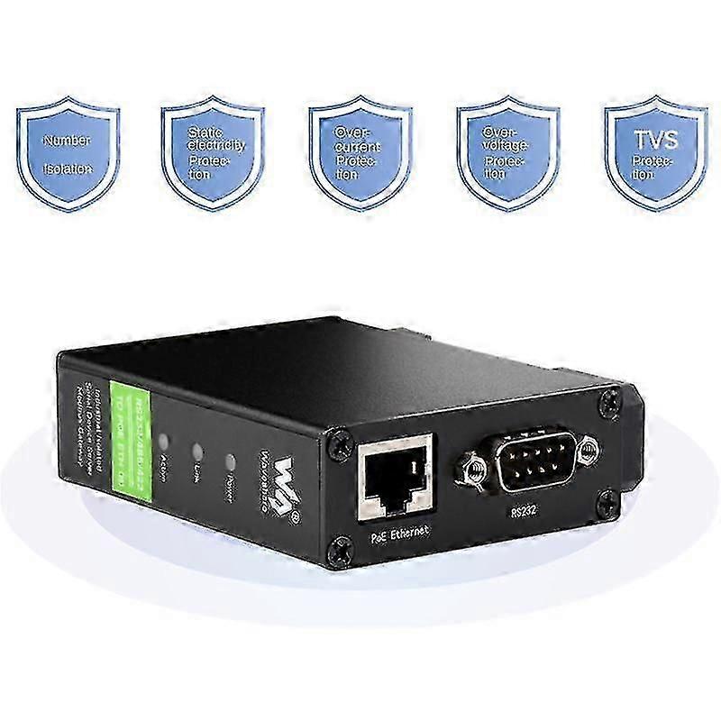 DIN-Rail Serial Server RS232/485/422 to RJ45 Ethernet TCP/IP to Serial Module