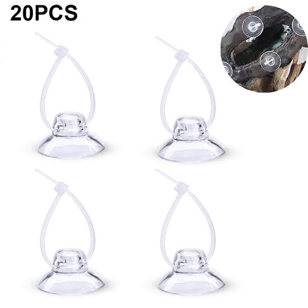Aquarium Decor Integrator, Suction Cups With Adjustable Cable Ties, Durable Silicone Rubber, Reliable Suction Power