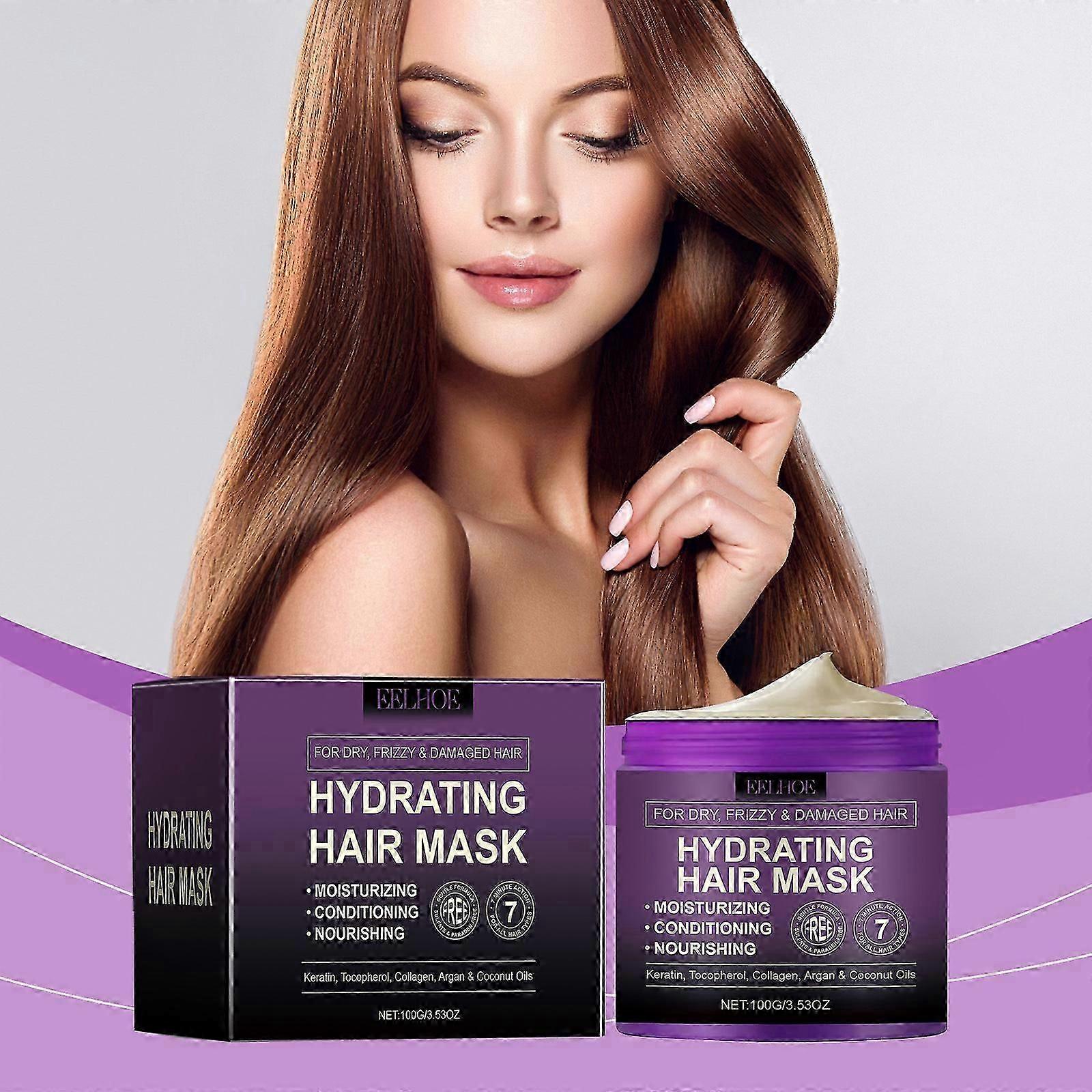 Hydrating Hair Mask for Dry Damaged Hair, Keratin Treatment with Collagen, Argan & Coconut Oils, Deep Conditioner for Frizzy, Color-Treated Hair