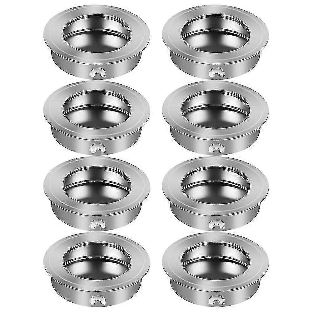 8 Pcs Invisible Stainless Embedded Flush Door Handles for Wardrobe