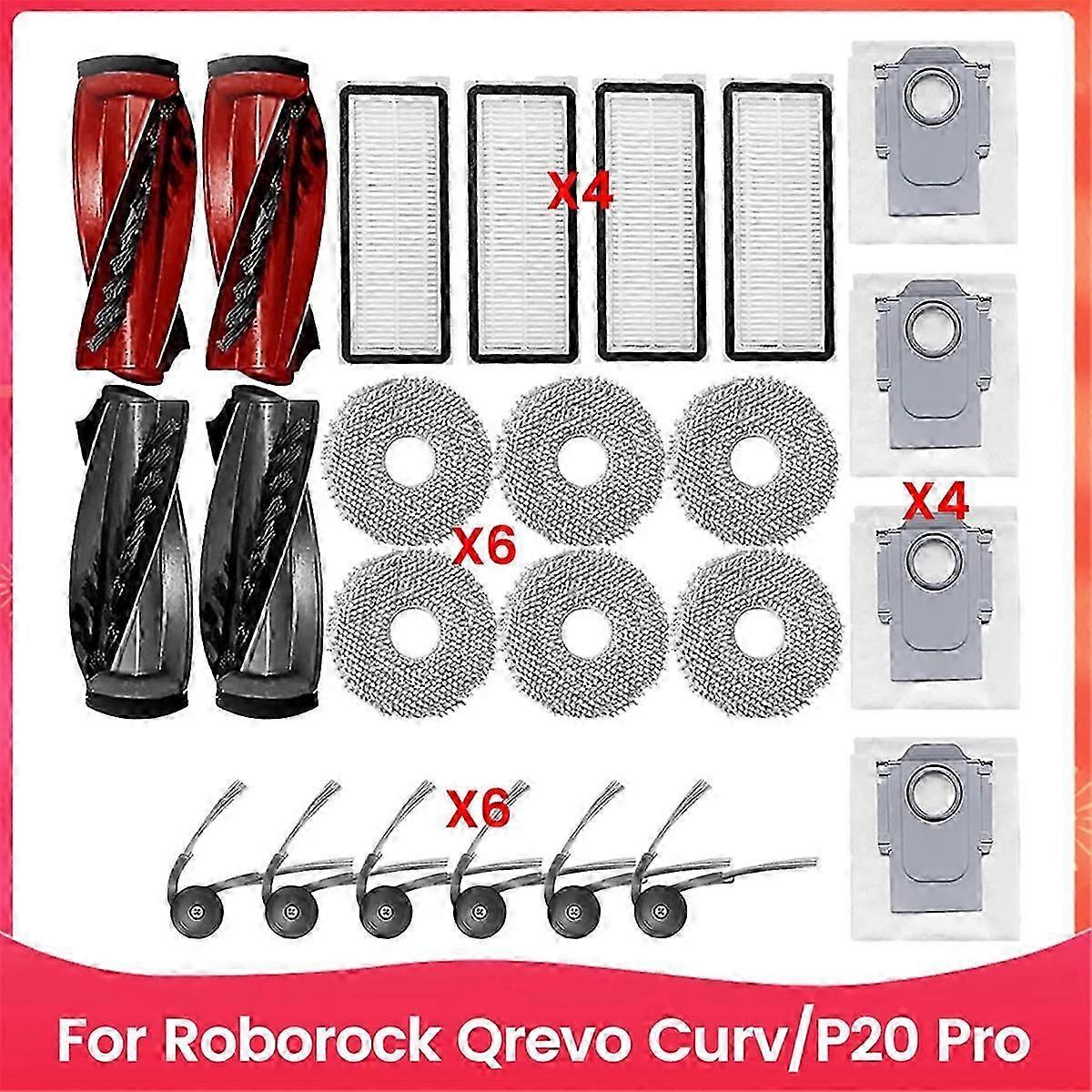 For Roborock Qrevo Curv Main Side Brush Accessories Replacement Kits