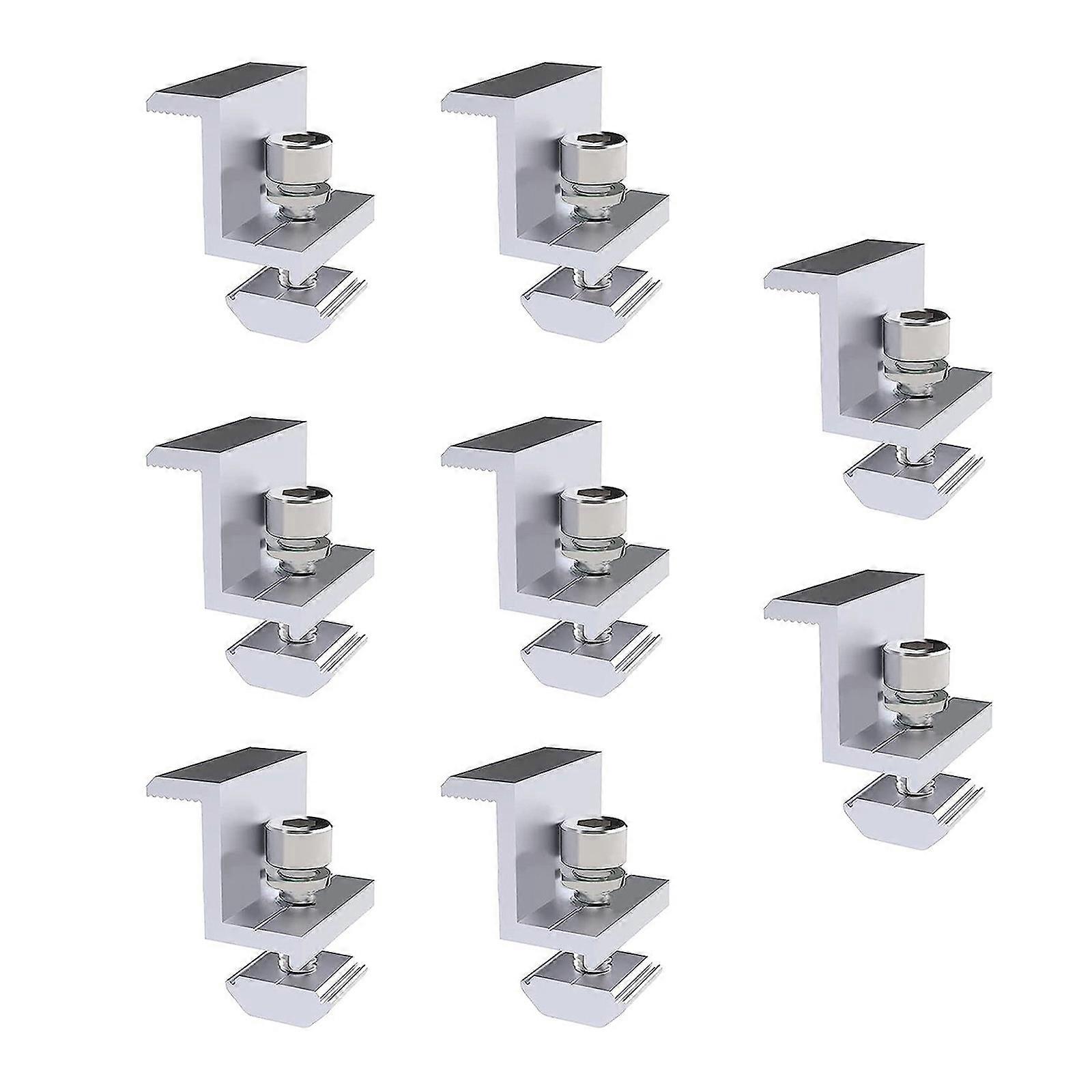 8Pcs Solar Panel Adjustable End Clamps Solar Panel Mounting Bracket Clamp Solar Systems Accessories End Clamp Enduring