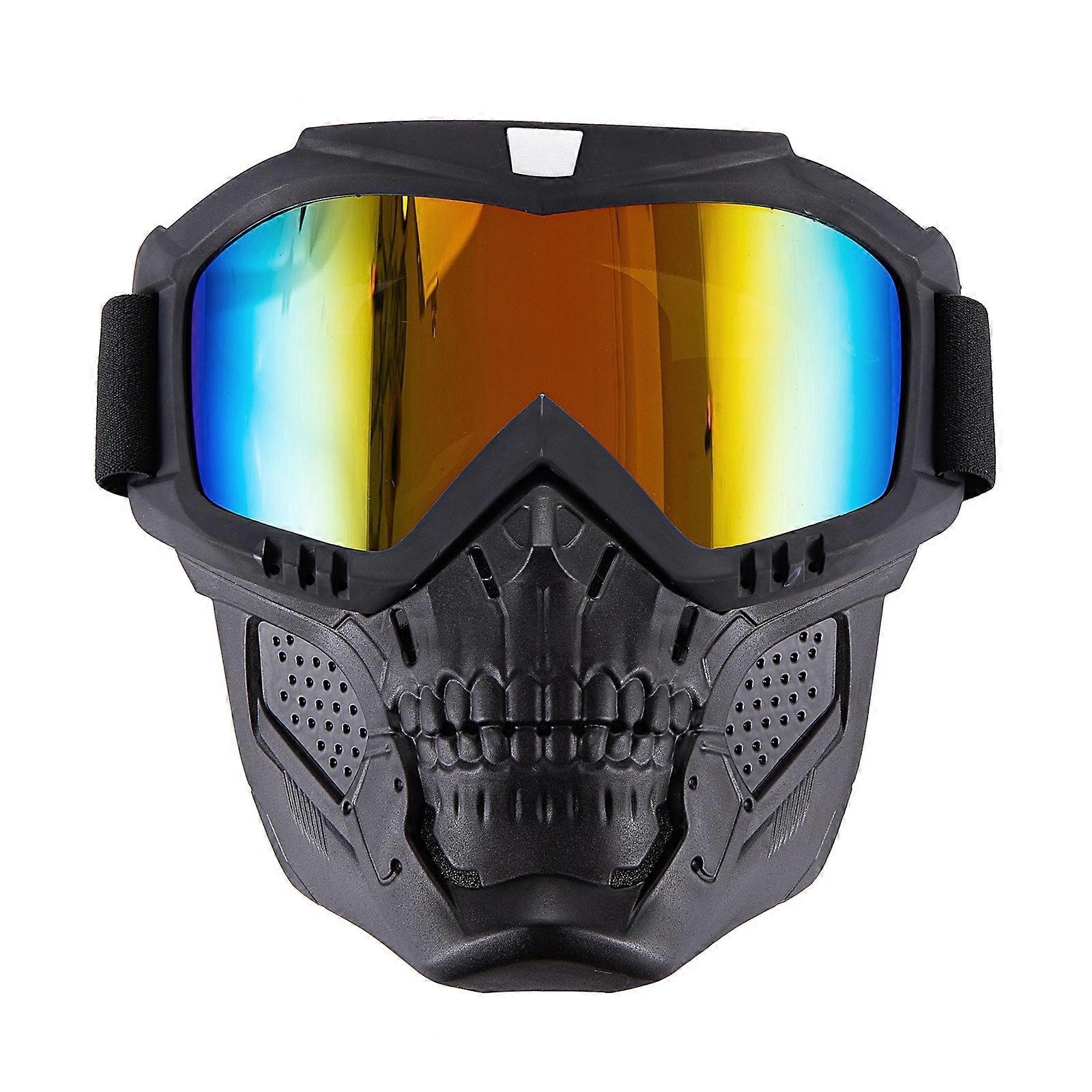 Motorcycle Goggles Detachable Face Mask, ATV Dirt Bike Goggle Anti-Scratch UV for Protection Eyewear for Men Women