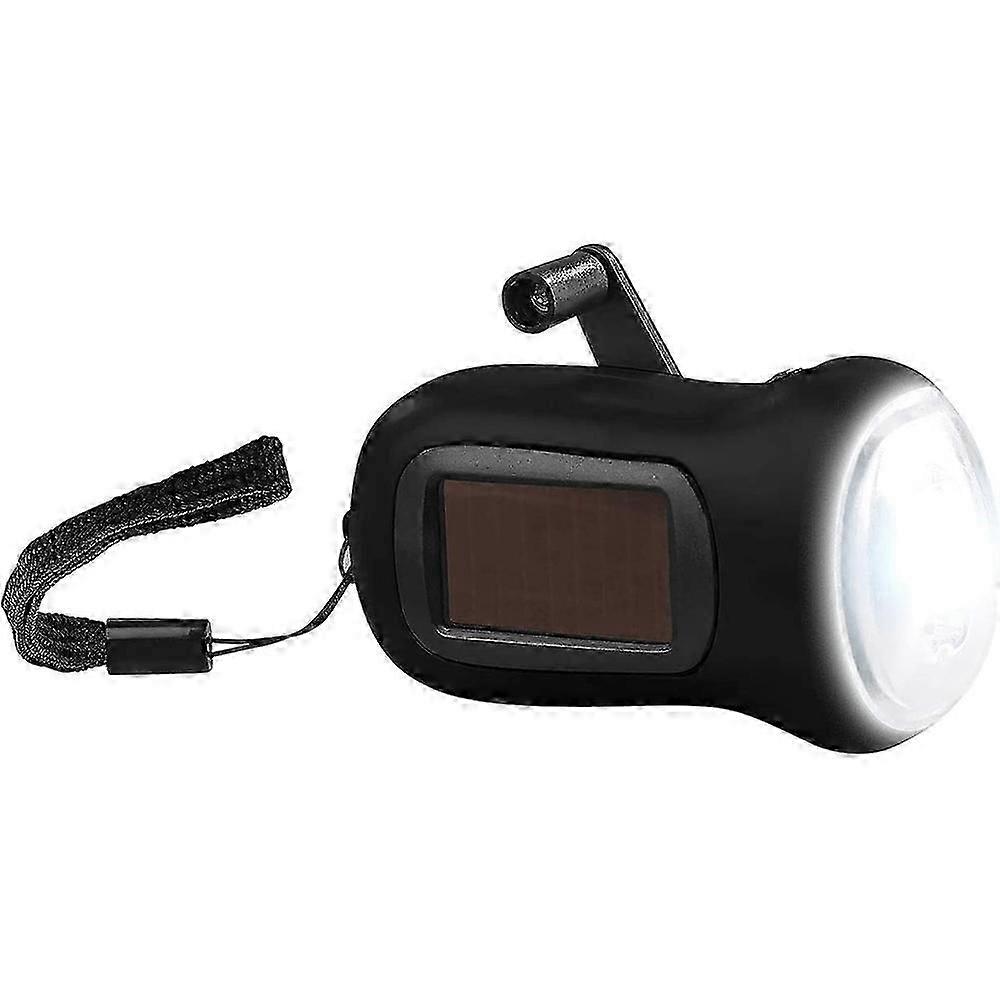 Solar flashlight: dynamo flashlight with solar panel, 3 LEDs, 0.4 watts, 20 lumens, battery (high-quality dynamo flashlight)
