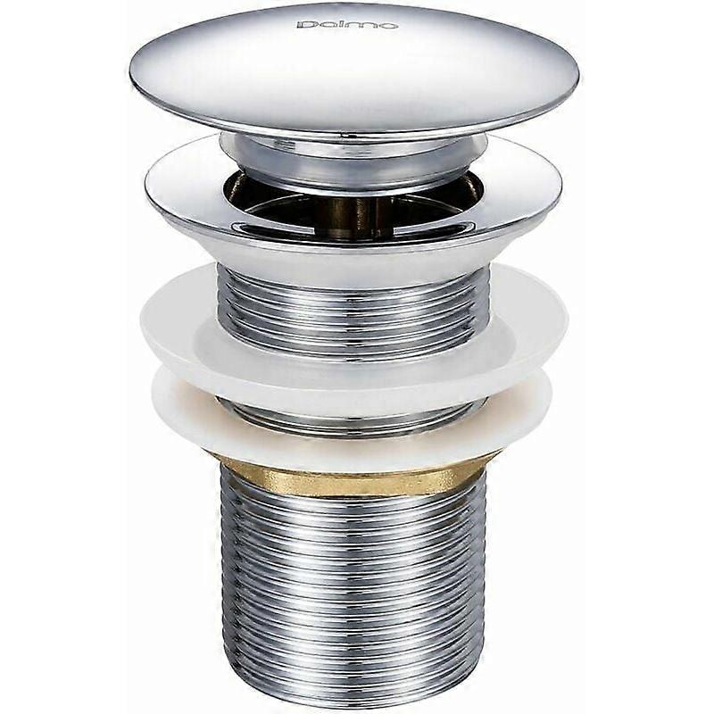Polished Chrome Pop-up Drain for Washbasin, Easy Installation & Anti-overflow Design for Washbasin Applications, Multi-layer Seals Heavy-duty Copper