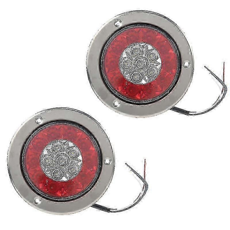 2x 16 Led blinklys Stop Bremselys Anhænger Lastbil Runde baglygter Sidelygte