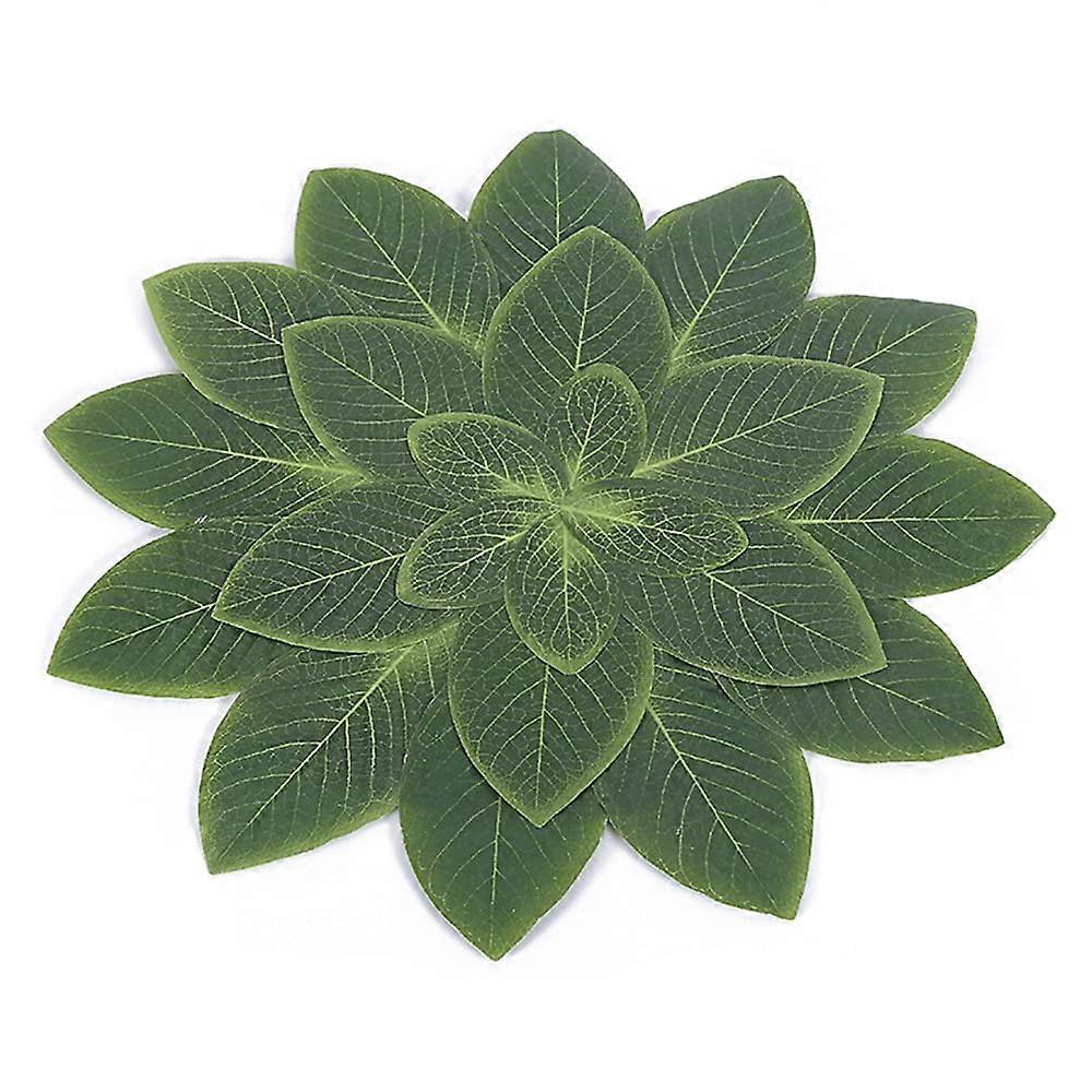 16.5 Inch Round EVA Placemats Set of 4 Heat Resistant Forest Leaf Wipe Clean Table Mats for Dining Table Decor