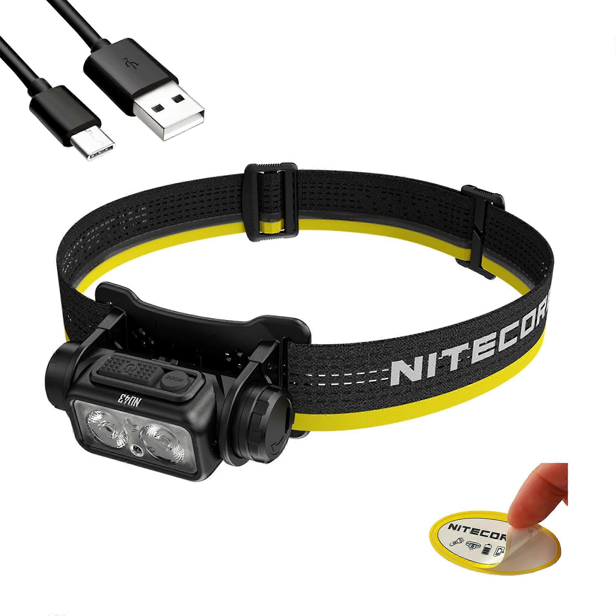 Nitecore NU43 Rechargeable Headlight, 1400 Lumen USB - camp, C spotlight, projector, red light