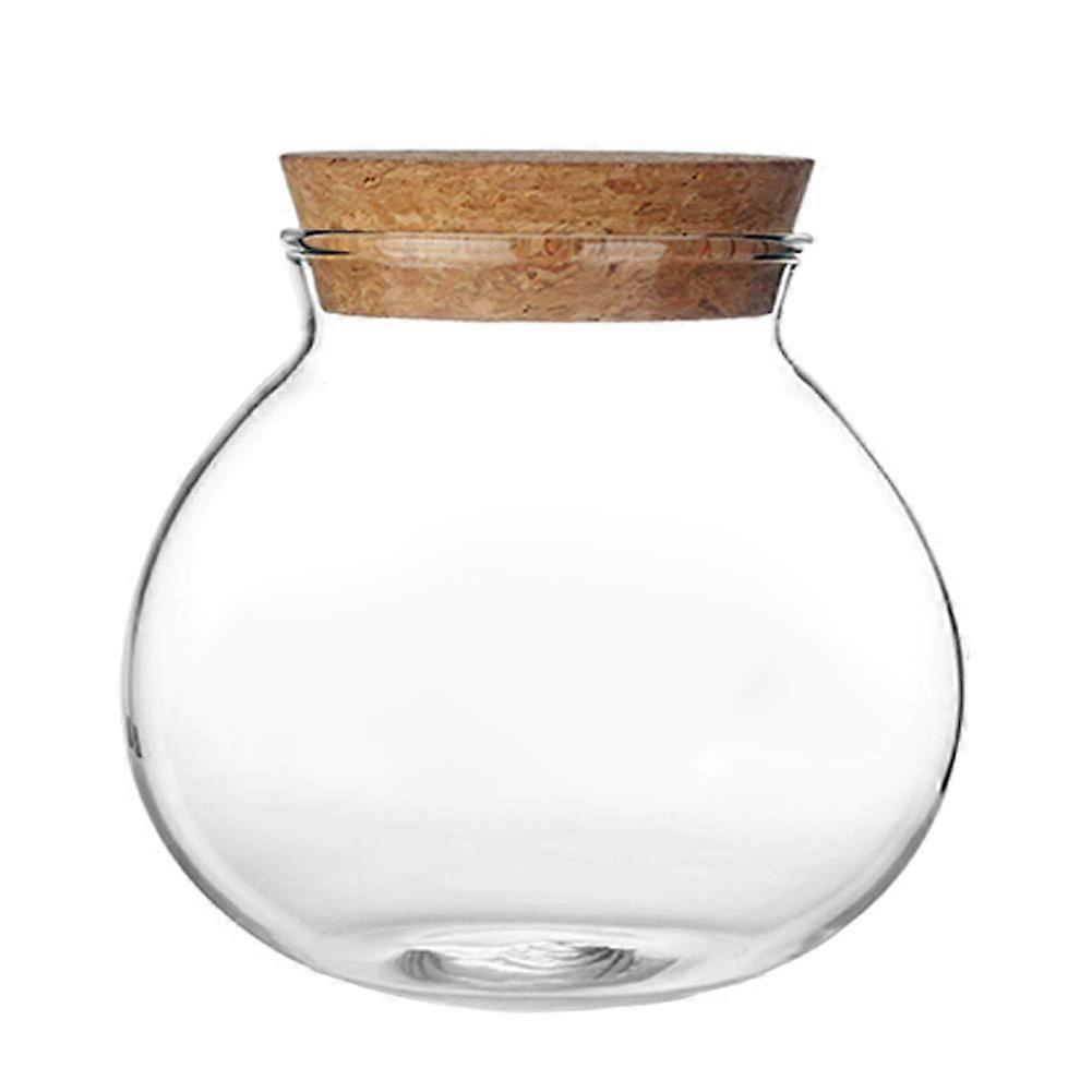 500ML 17OZ Transparent Glass Storage Jar with Cork Lid for Candy and Coffee, Multi-Purpose Kitchen Container