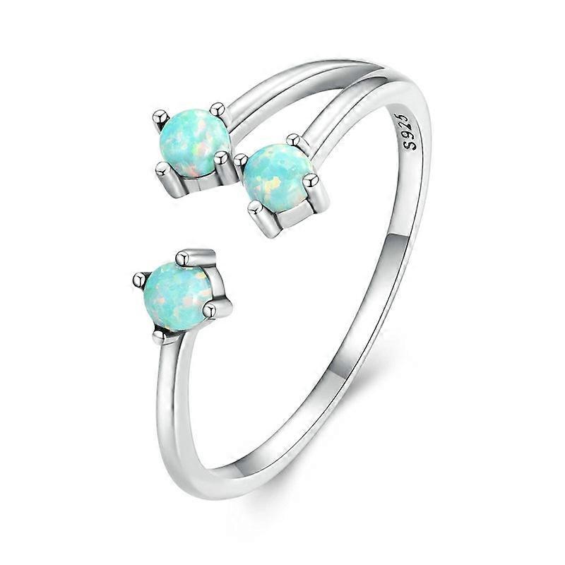 SCR899 Sterling Silver S925 Fantasy Opal Open Ring