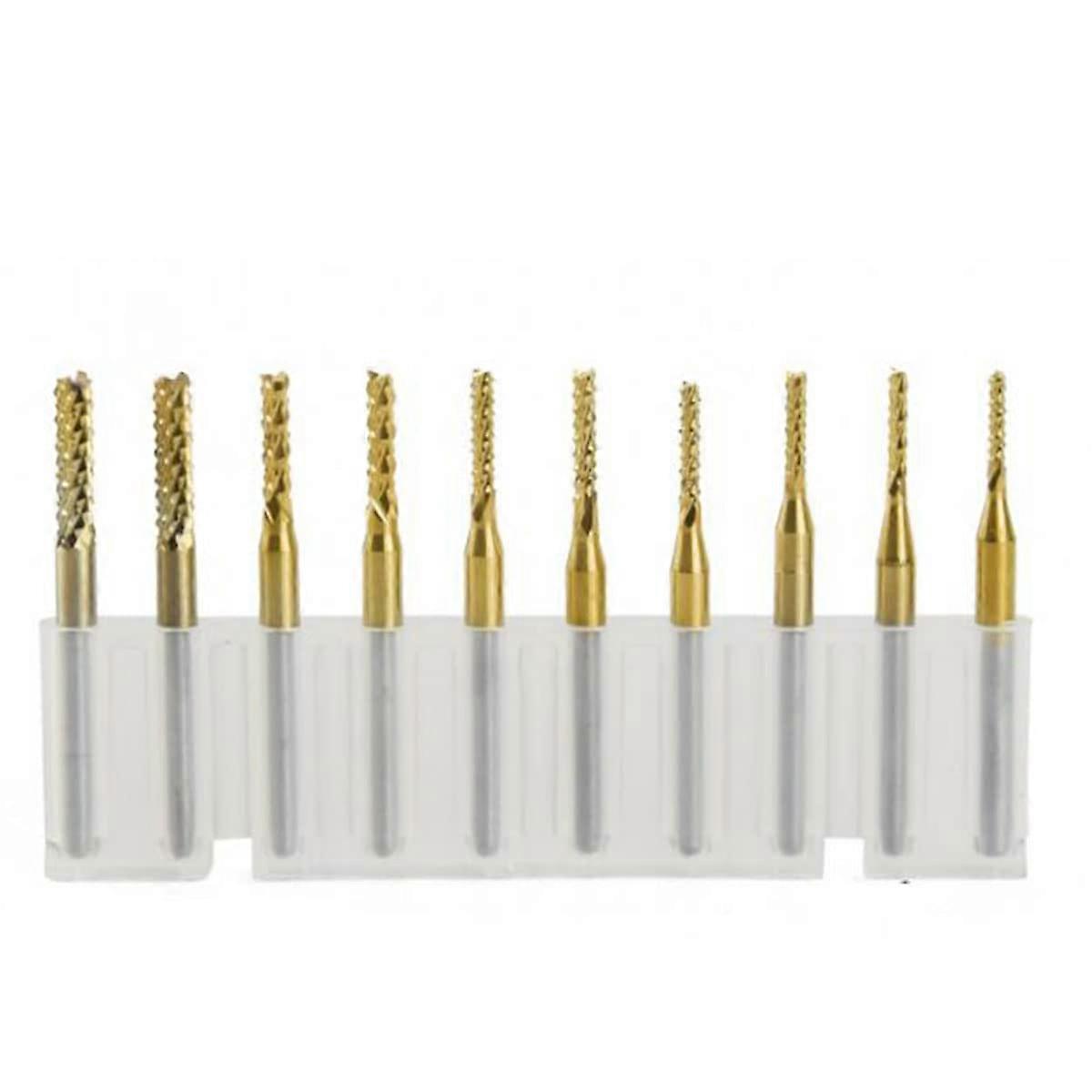 10pcs Tungsten Steel Carbide Milling Cutter Set, Round Shank Milling Bits 1.5-3.175mm for Precision Machining
