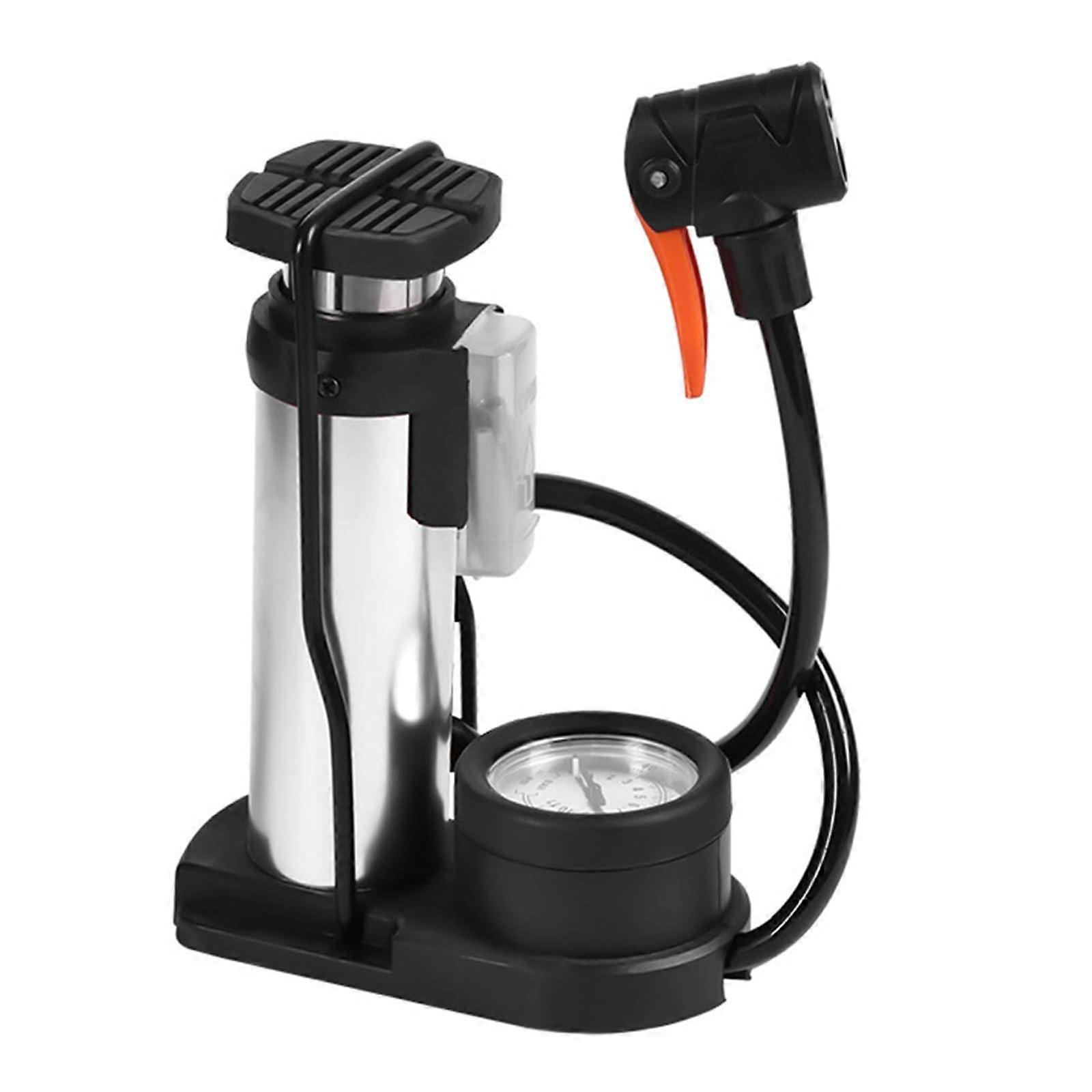 Bicycle air pumps, bicycle floor pumps, bicycle stand pumps, bicycle tire pumps with 140psi precision, silver