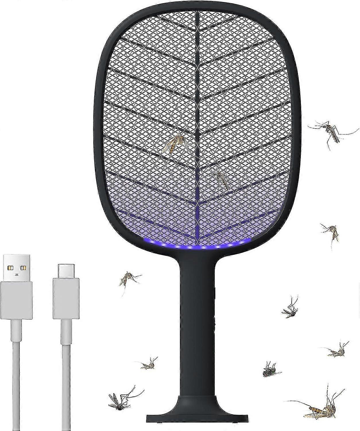 Electric Fly Swatter For Indoor Outdoor Use - Portable Handheld Bug Zapper Racket