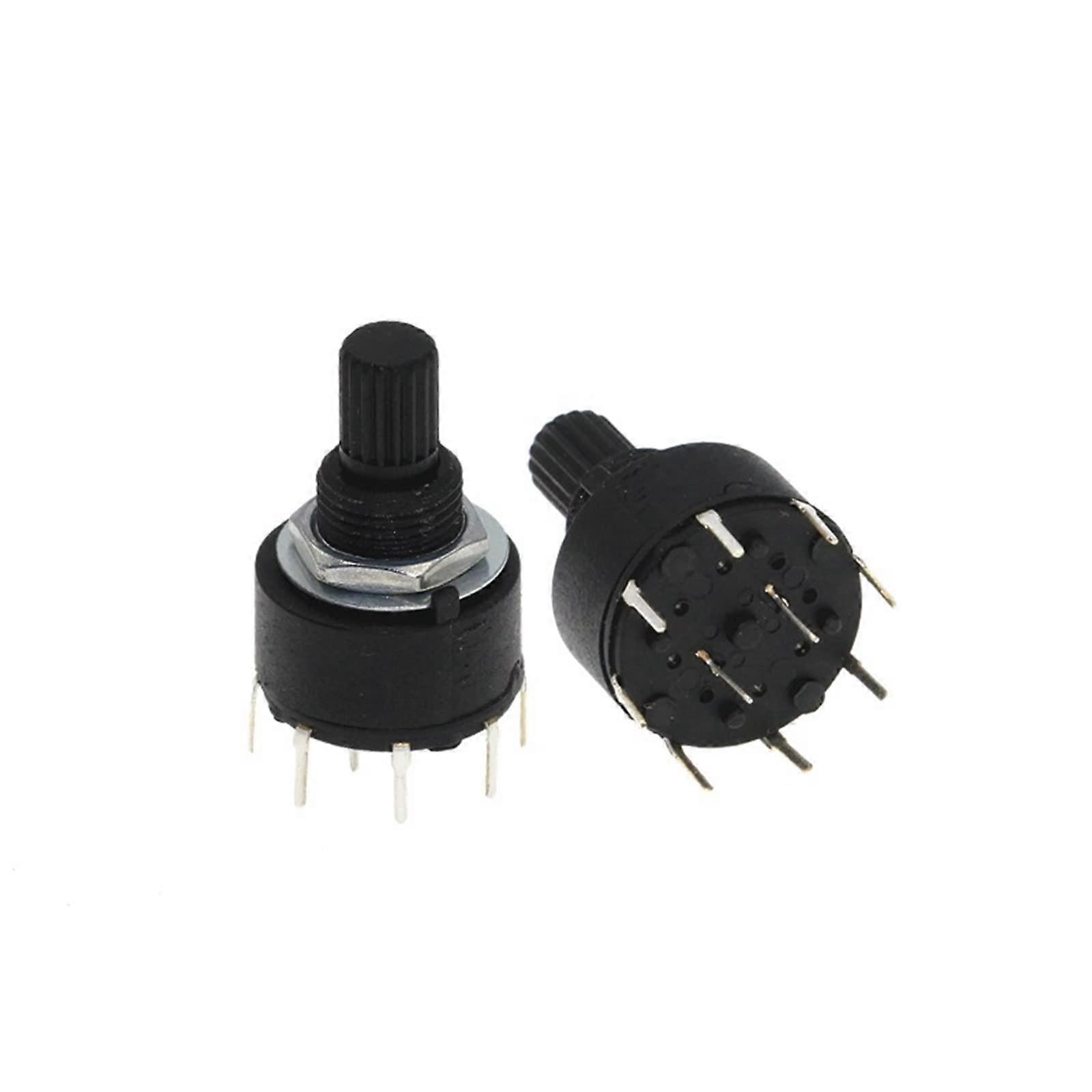 RS16 Plastic 16MM Rotary Band Switch 100Pcs 2-Pole 3-4 Position 1-Pole 5-6-8 Position 15MM Handle Size 2-Pole 4