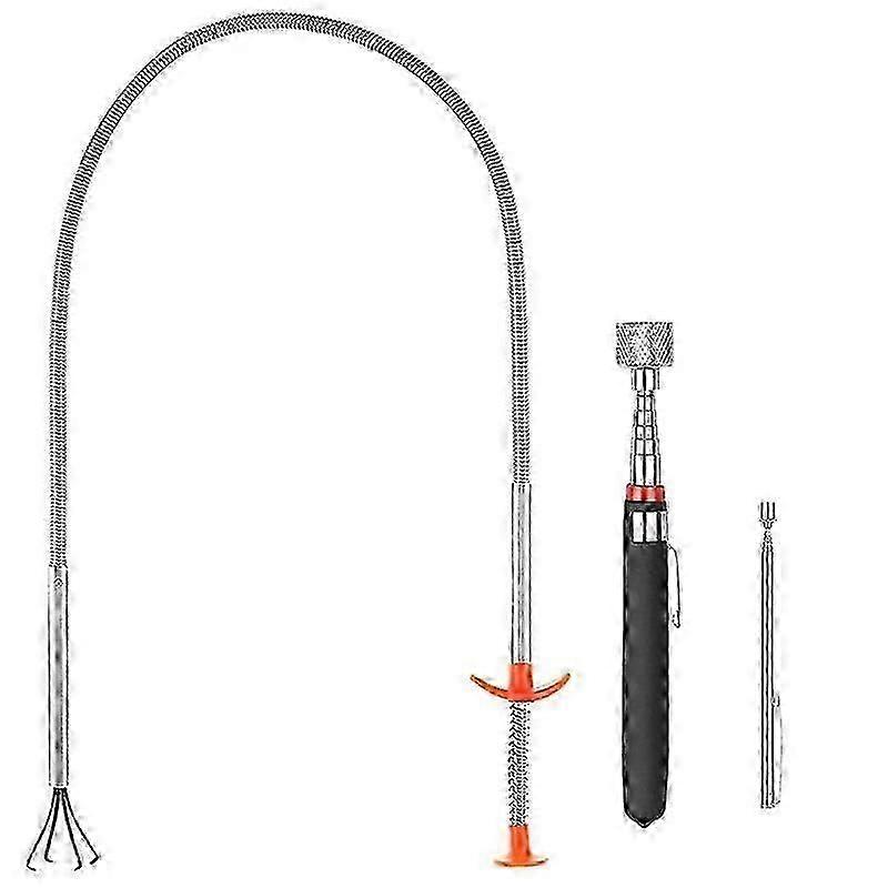 Pick-Up Tool Set Magnetic Tools Retrieving Telescoping Magnet Pickup Tools Bendable Curve