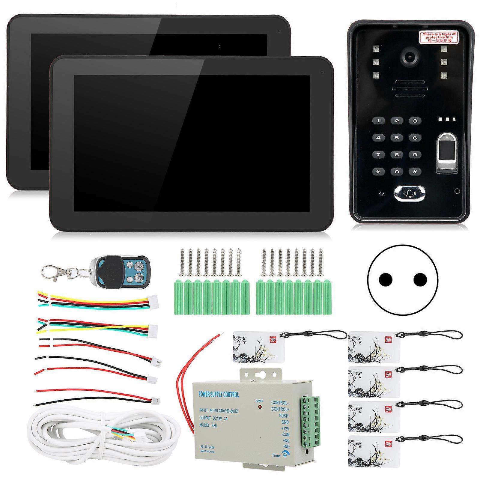 9" Touchscreen 1080P Video Doorbell Kit - Night Vision, Multi-Access, Weatherproof
