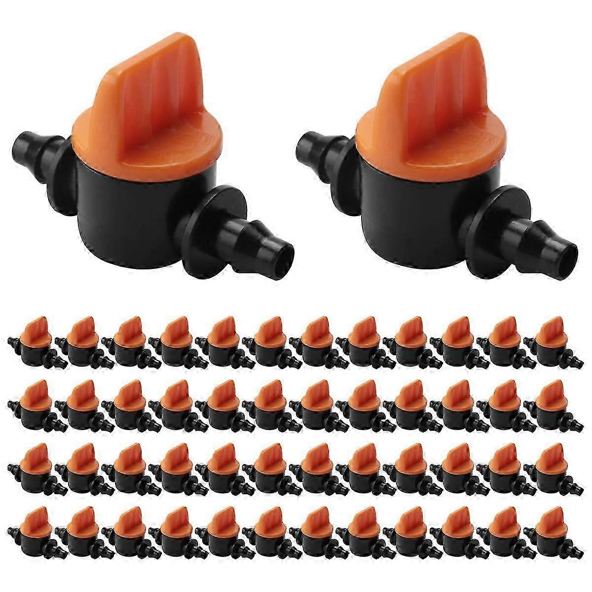 50 قطعة 1/4 بوصة أنبوب صمام صغير 4 / 7 مللي متر خرطوم تحكم محول شائكة الزراعة بالتنقيط الري نظام الري المناسب