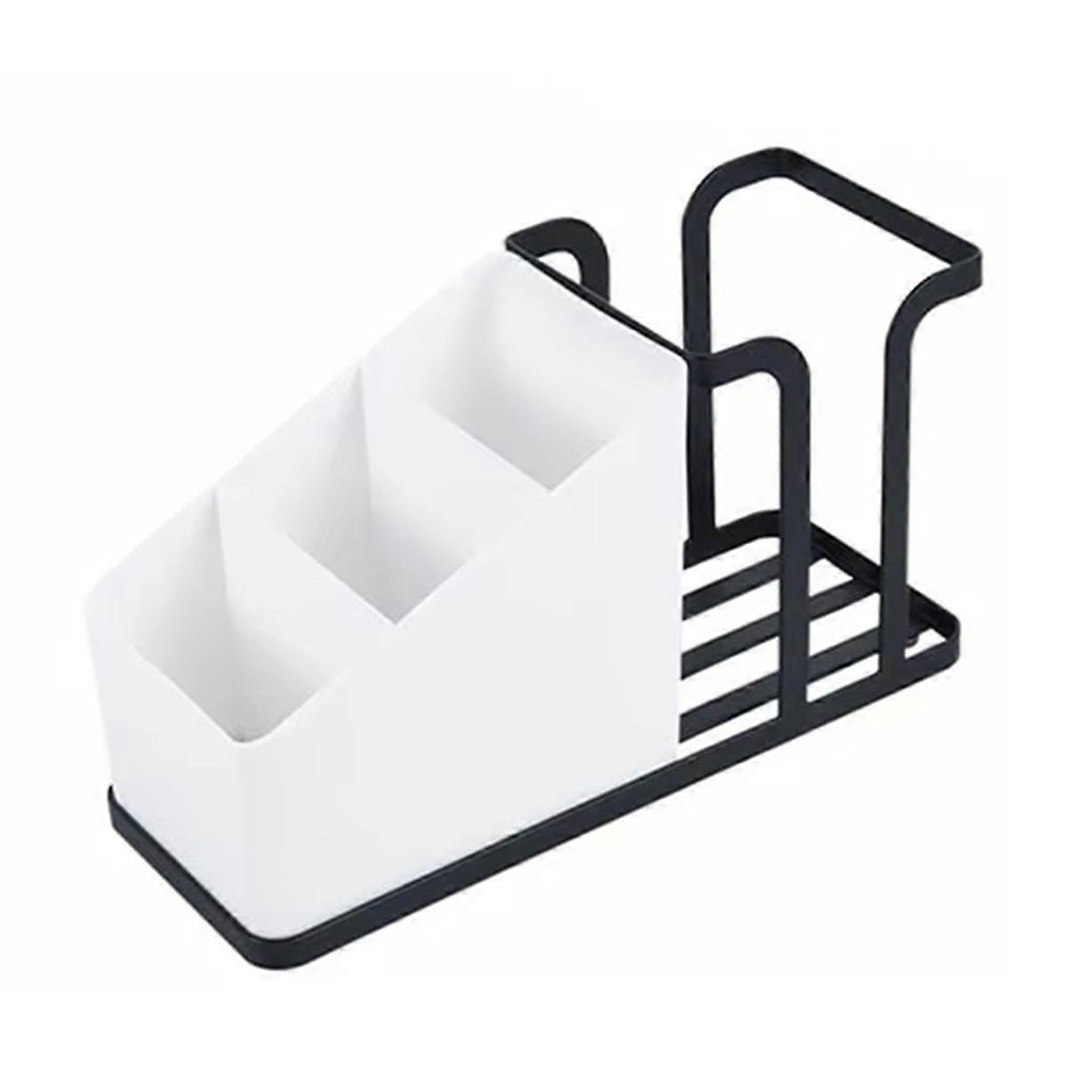 karbonstål multifunksjonelt engangskoppholderstativ, oppbevaring for kaffekopper, skjeer, gafler, str