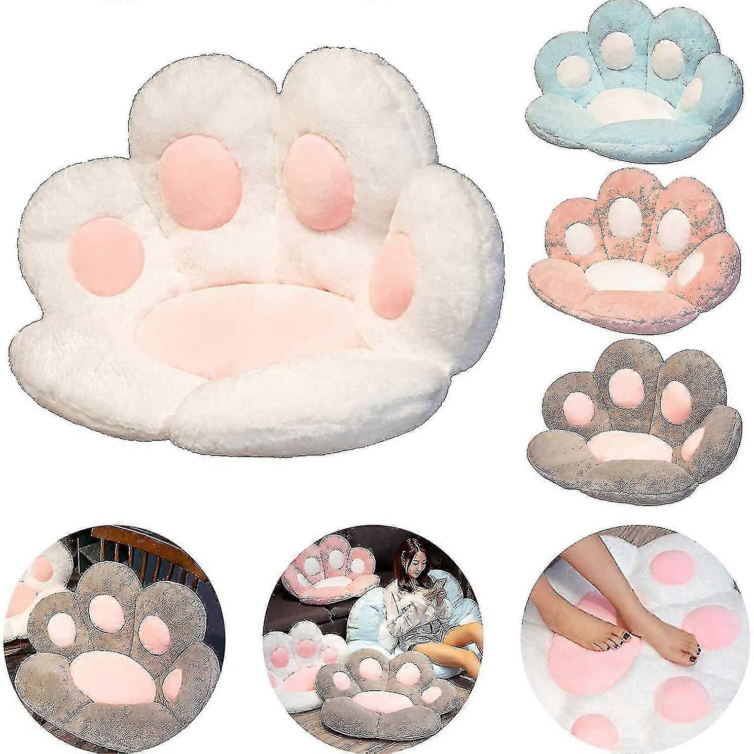 Cat Paw Pute Søt Sete Cushion Cat Paw Shape Lazy Sofa Bear Paw Kontorstol Pute Koselig Varm plysj Sofa V