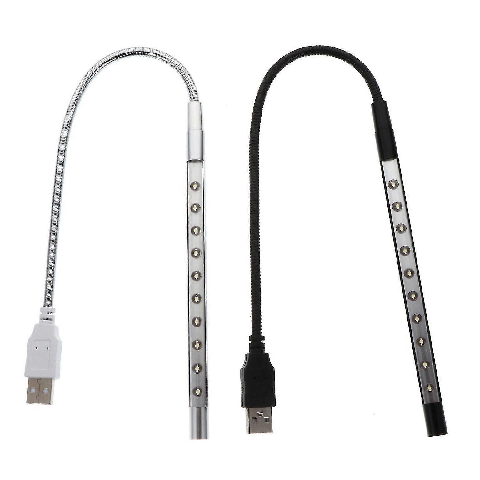 2 Pack USB LED Reading Lamp - Flexible Desk Light for Laptops, Portable and Durable with 10 Bright LEDs