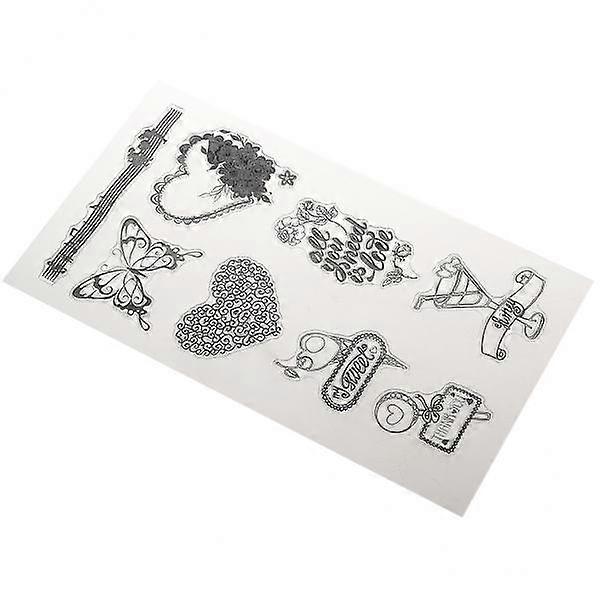 Heart Pattern Silicone Stamp Set for Scrapbooking Projects
