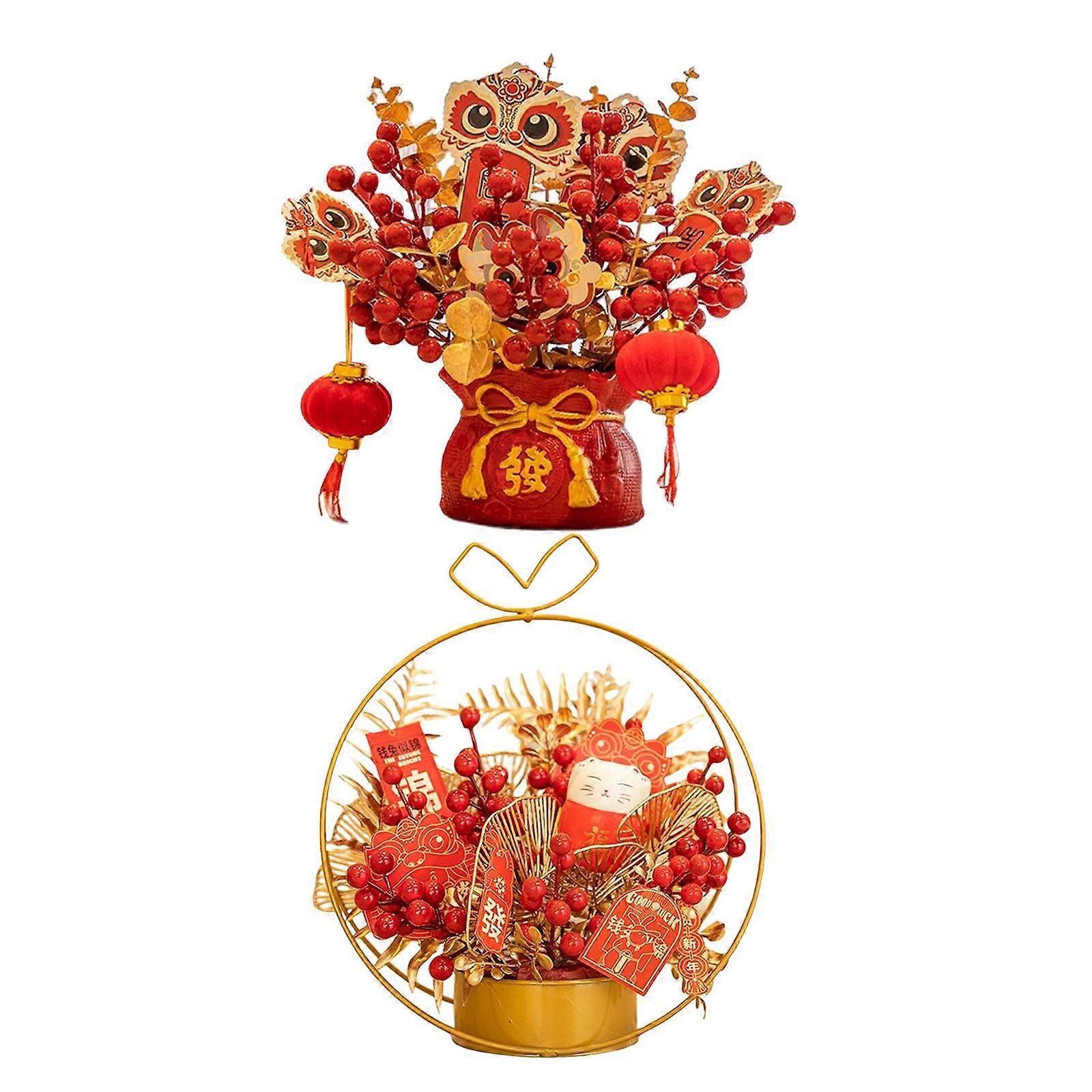 2Pcs Chinese Traditional Decor Bonsai Planters Table