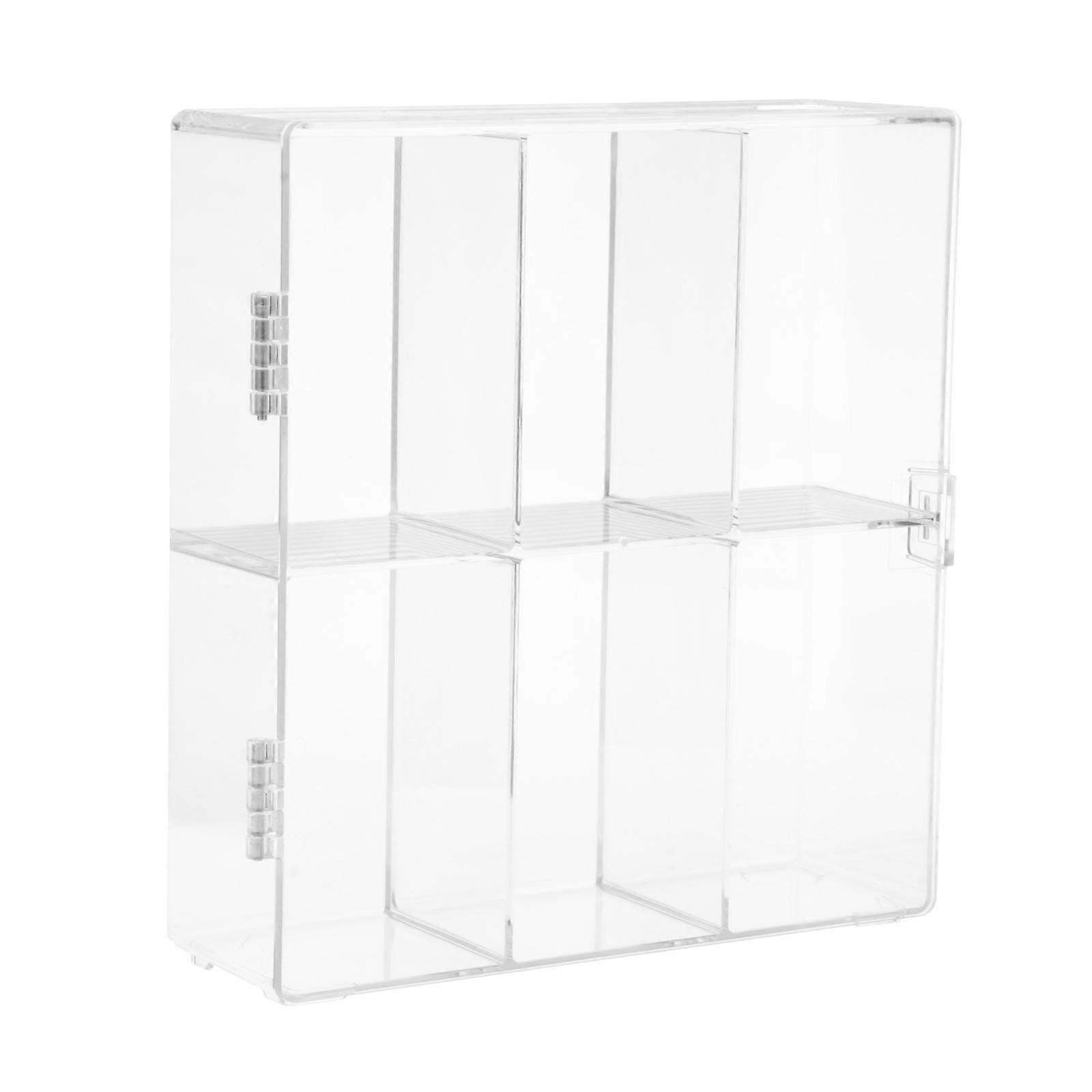 Acrylic Display Rack 6-Compartment Dustproof Case for Desktop Home Figures