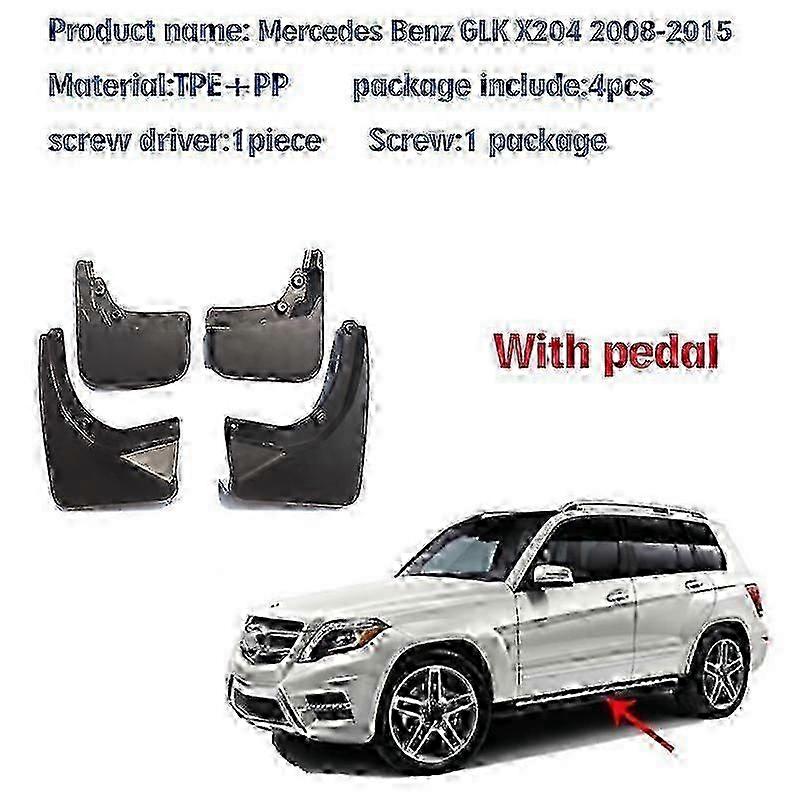 2008-2015 Glk Class X204 Car Mud Flaps and Guards Set for Front and Rear 4 Pieces