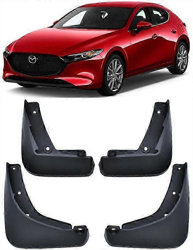 Genuine Front & Rear Splash Guards Mud Flaps For 2019-2025 Mazda 3 Hatchback