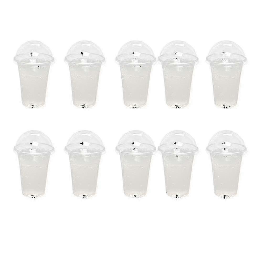 100-Pack 500ml Clear Plastic Cups with Hole Lids for Tea and Juice