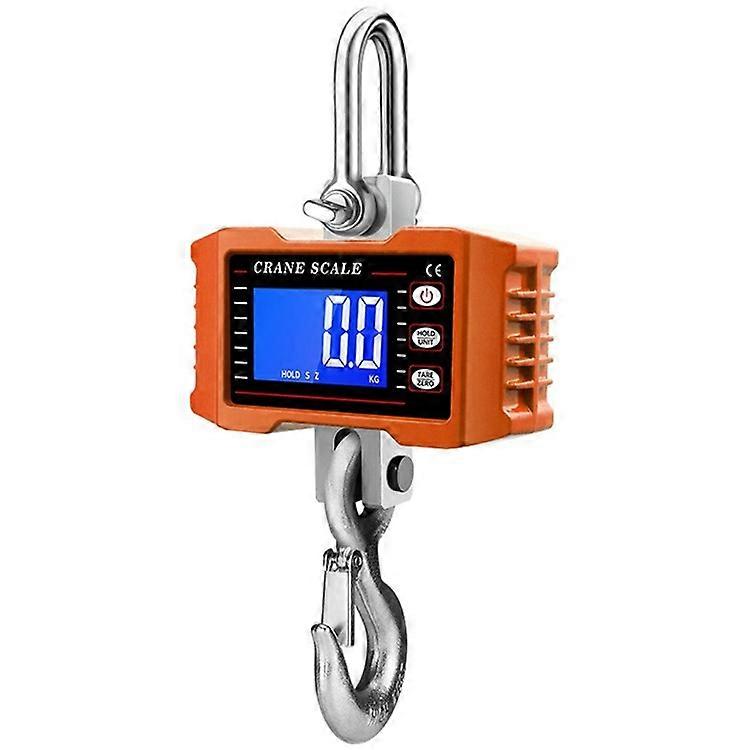 LCD Display Digital Crane Scale 1000kg / 2204lbs Portable Hanging Scale for Industry Construction Outdoor